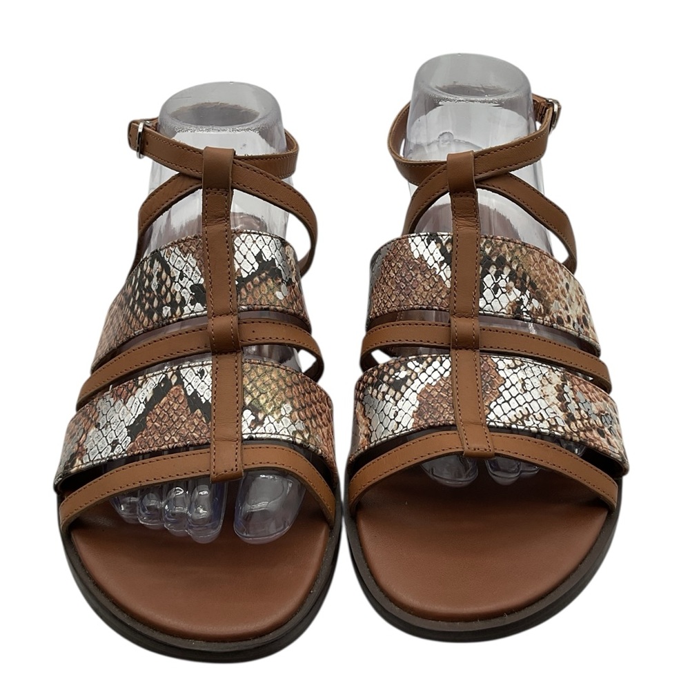 Naturalizer Fiana leather Brown Snake Print Women's‎ Sandals 8.5 wide